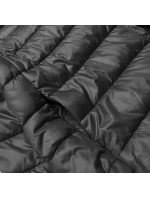 Krátká dámská bunda v grafitové barvě s úpletovými stahovacími lemy (P22/P3-6636/P3-6023-27)