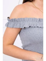 Španělské šaty s volánky šedé