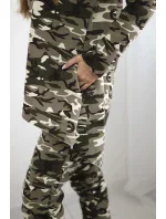 Dámská souprava s kapucí a maskáčovým potiskem khaki + ecru Dámská souprava s kapucí a maskáčovým potiskem khaki + ecru