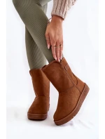 Dámské vysoké boty do sněhu Big Star KK274616 hnědé Dámské vysoké boty do sněhu Big Star KK274616 hnědé