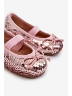 Dětské lodičky zdobené flitry růžové Weries