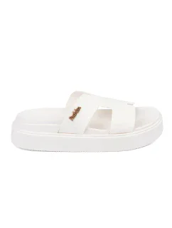 Praktické bílé nazouváky dámské platforma