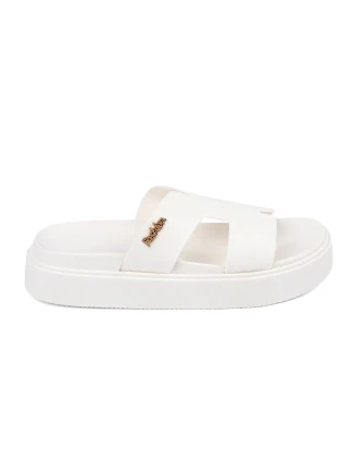 Praktické bílé  nazouváky dámské platforma