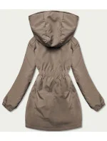 Béžová dámská bunda parka s kapucí (B8121-12)