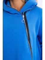 Zateplená mikina s asymetrickým zipem chrpově modrá Zateplená mikina s asymetrickým zipem chrpově modrá