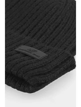 Jednovrstvý zimní pánský čepice 4F 4FAW23ACAPM317-20S černá Jednovrstvý zimní pánský čepice 4F 4FAW23ACAPM317-20S černá