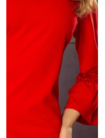 Šaty s ozdobnými rukávy Numoco MARGARET - červené