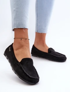 Dámské mokasíny z ekologického semiše černé Amrutia