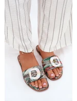 Ploché dámské pantofle s ozdobnou sponou multikolor Clariola Ploché dámské pantofle s ozdobnou sponou multikolor Clariola