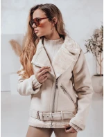 Dámská kožená bunda s ovčí kůží NORFDIMA bílá FashionStreet TY4735