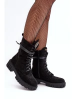 Kožené Boty S Bižuterií Černé Marxové