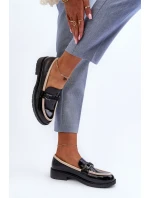 Dámské lakované polobotky mokasíny S.Barski HY336A černé Dámské lakované polobotky mokasíny S.Barski HY336A černé