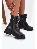 Dámské pracovní kotníky s vyhříváním s dvojitým zipem černé Perlina