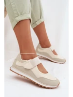 Sportovní dámské polobotky na suchý zip Béžové Aveliette