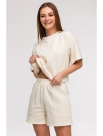 B295 Šortky s kapsami - vanilka