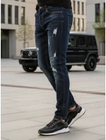 FashionStreet pánské tmavě modré kalhoty UX3810