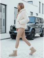 Dámský krátký kabát ELMIRIS béžový kožich FashionStreet TY4994