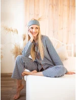 Pyžamo Key LNS 429 B25 long/r S-XL dámské rozepínací