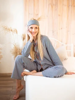 Pyžamo Key LNS 429 B25 long/r S-XL dámské rozepínací