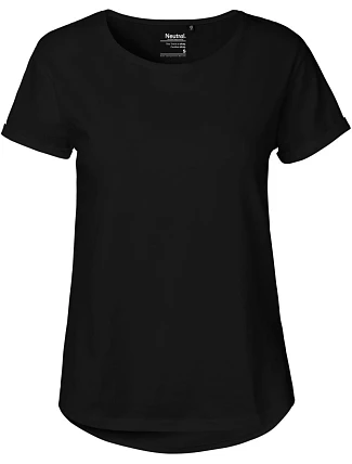 Neutral O 80012 Dámské bio tričko s ohrnutými rukávy 77.8012 black Neutral O 80012 Dámské bio tričko s ohrnutými rukávy 77.8012 black