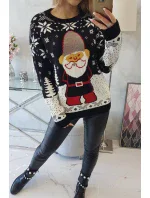 Vánoční svetr se Santa Clausem černý