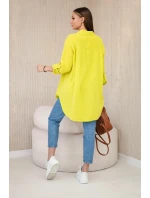 Bavlněná mušelínová košile oversize kiwi
