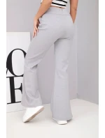 Dámské kalhoty máslíčko s rozšiřující se nohavicí šedé