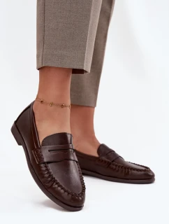 Dámské mokasíny z ekologické kůže hnědé Lilith