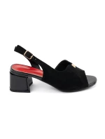 Trendy  sandály dámské černé na širokém podpatku