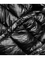 Černá dámská bunda s vyhrnutým límcem (ag1-j9061b) Černá dámská bunda s vyhrnutým límcem (ag1-j9061b)