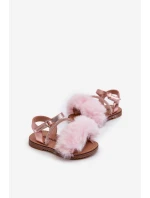 Lakýrované dětské sandálky s mašlí na suchý zip růžové Joratia