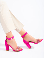 Designové dámské  sandály  na širokém podpatku