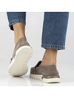 Dámské kožené mokasíny na platformě béžové Filippo DP7528