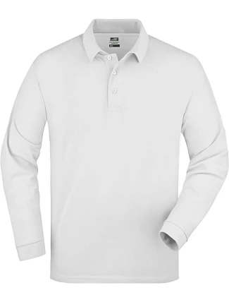 Daiber JN 22 Piqué polo s dlouhým rukávem z těžké bavlny 02.0022 white