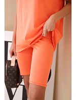 Dámský bavlněný komplet s krátkým rukávem a šortkami žlutý Dámský bavlněný komplet s krátkým rukávem a šortkami žlutý