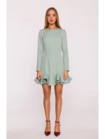 M880 Šaty s volánkovým lemem - mátové M880 Šaty s volánkovým lemem - mátové