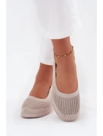 Dámské síťované baleríny ve sportovním stylu Virella – béžové