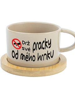 DRŽ SVÉ PRACKY OD MÉHO HRNKU - krémový hrníček makronka 200 ml