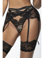 Dámské tanga String V-10718 Černá s béžovou - Axami