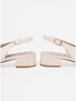 Trendy dámské Jasnobeżowy  sandály na širokém podpatku