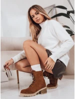 Dámské semišové šněrovací boty velbloudí barvy FashionStreet ZY1236 Dámské semišové šněrovací boty velbloudí barvy FashionStreet ZY1236