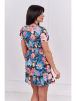 Květinové šaty s výstřihem do V černé Květinové šaty s výstřihem do V černé