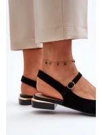 Dámské baletky na nízkém podpatku s odkrytou patou Sergio Leone SK831 černé