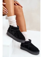 Dámské semišové sněhule na platformě černé Nereviana