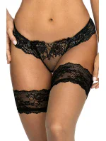 Krajková tanga V-9498 černo/béžová - Axami