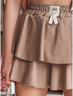 FALBELA hnědá mini sukně FashionStreet s volánem CY0498 FALBELA hnědá mini sukně FashionStreet s volánem CY0498