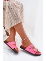 Dámské Pantofle S Přezkami Neonově Růžové Oliena