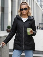 Dámská přechodná prošívaná bunda s kapucí černá FashionStreet TY5611