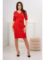 Šaty s křídly na ramenou červené Šaty s křídly na ramenou červené