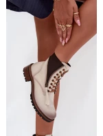 Dámské zimní kotníkové boty na klínu Vinceza 58559 béžové